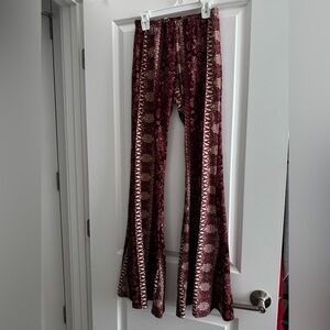Windsor Burgundy and White Paisley Flare Pants